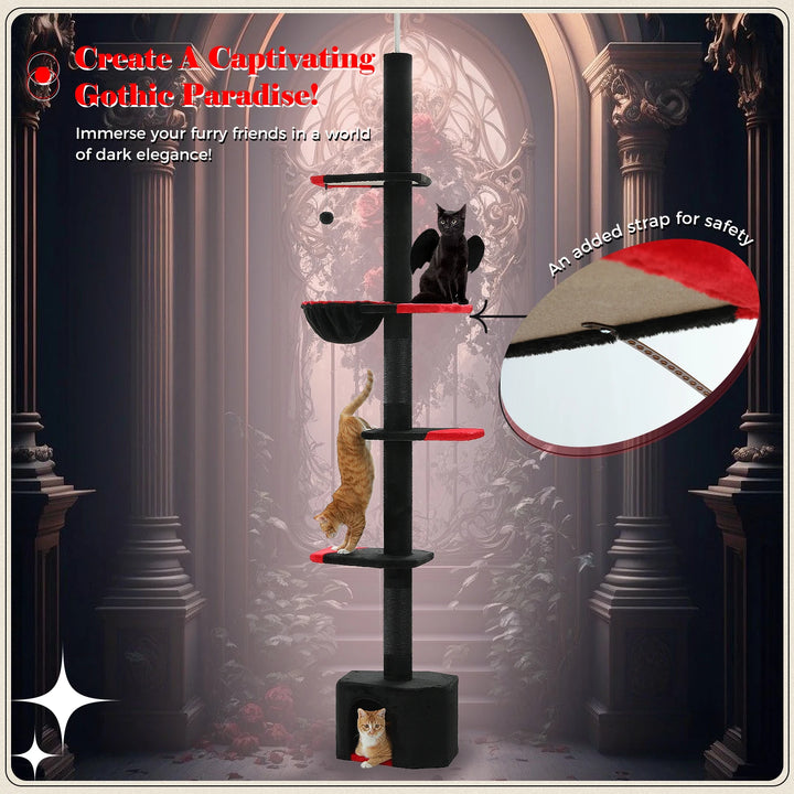 Tour à chat verticale design – Jusqu’à 3 chats, 5 niveaux de liberté