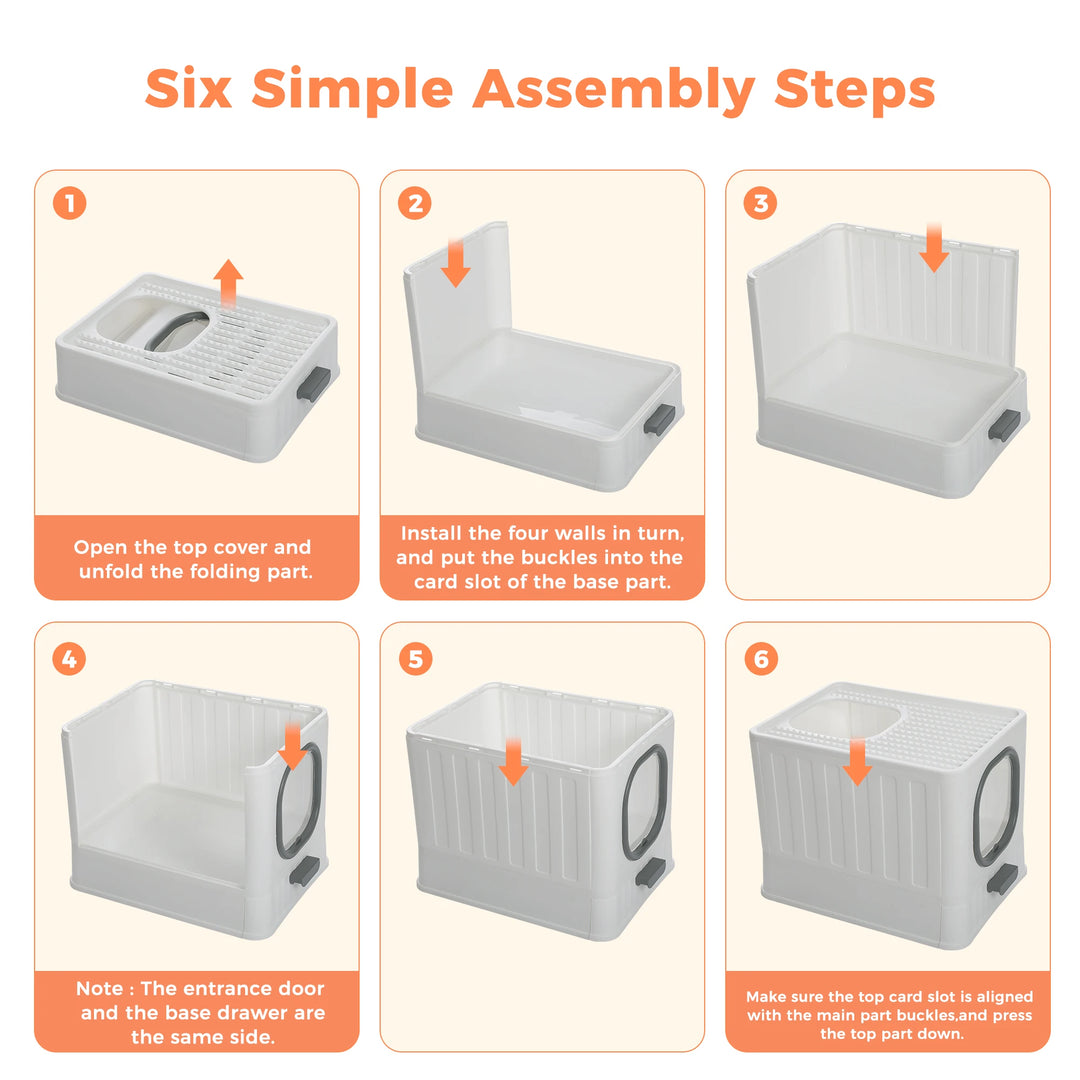 Bac à litière fermé pour chat design avec sortie par le haut