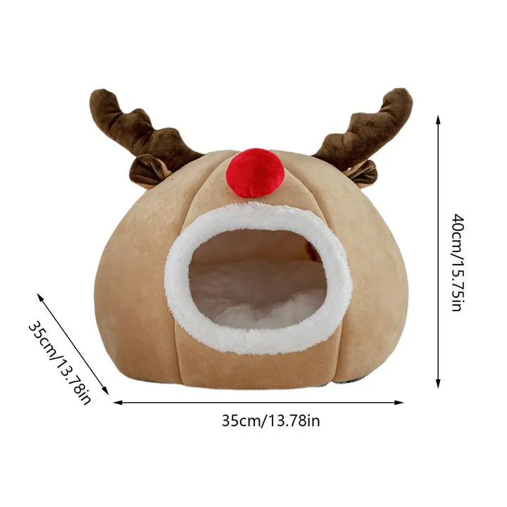 Lit de Noël pour chat en forme de tente douce et magique