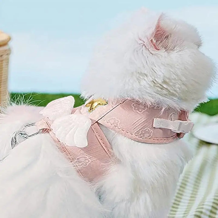Harnais chaton ailes d’ange mignon doux et respirant