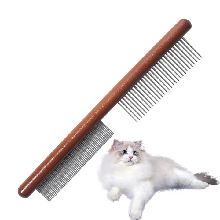 Peigne anti-puces chien chat en bois pour un soin apaisant