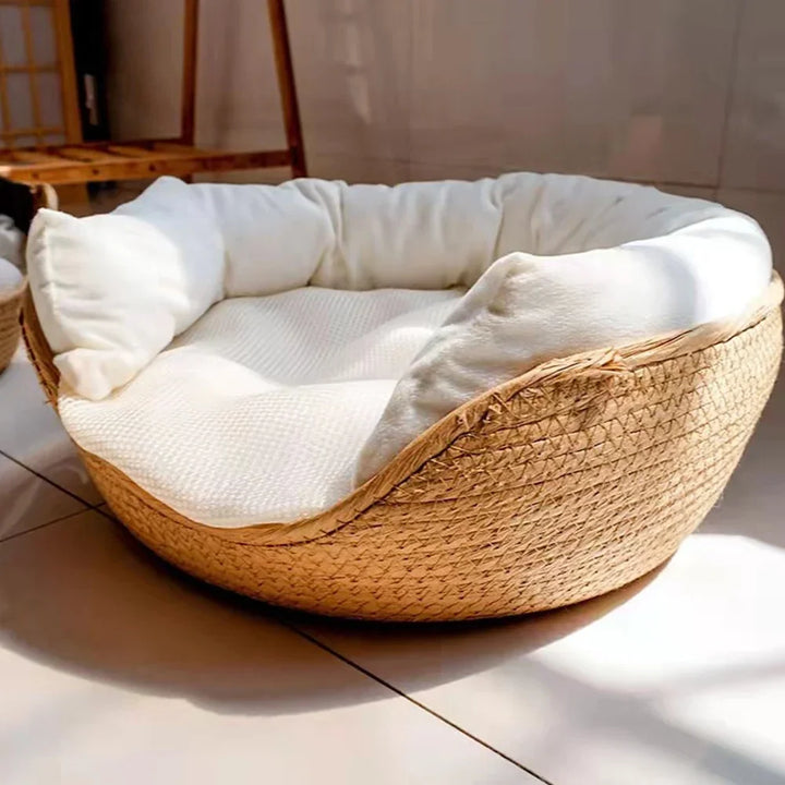 Panier chien douillet et naturel â Le luxe du confort artisanal - HautePattes
