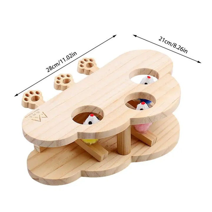 Jeu de taupe griffoir pour chat avec 3 taupes en peluche intégrées - HautePattes