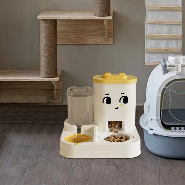 Distributeur automatique 2-en-1 d’eau et de nourriture pour chat - HautePattes
