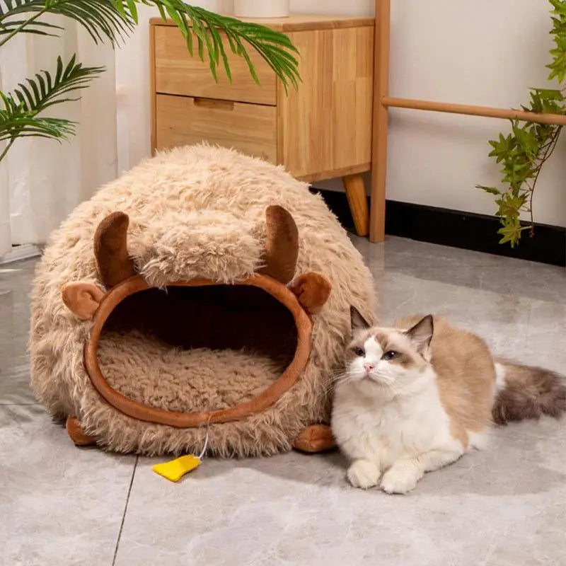 Niche pour chat d'intérieur en forme de Yak - HautePattes