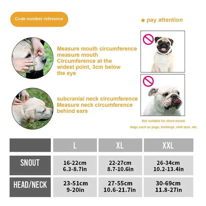 Muselière maille 2XL pour chien : maîtrise douce, confort total