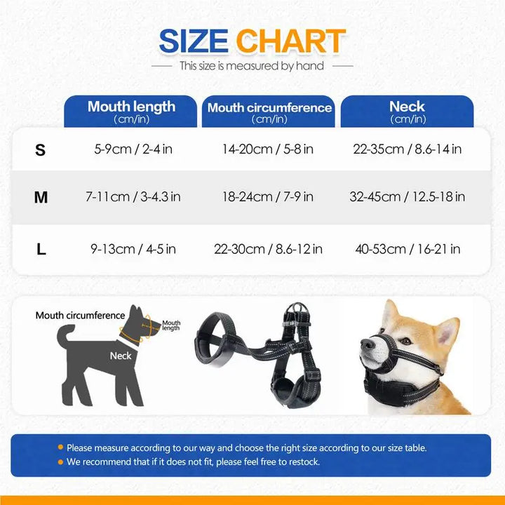 Muselière réfléchissante pour chien : sécurité nocturne & confort absolu