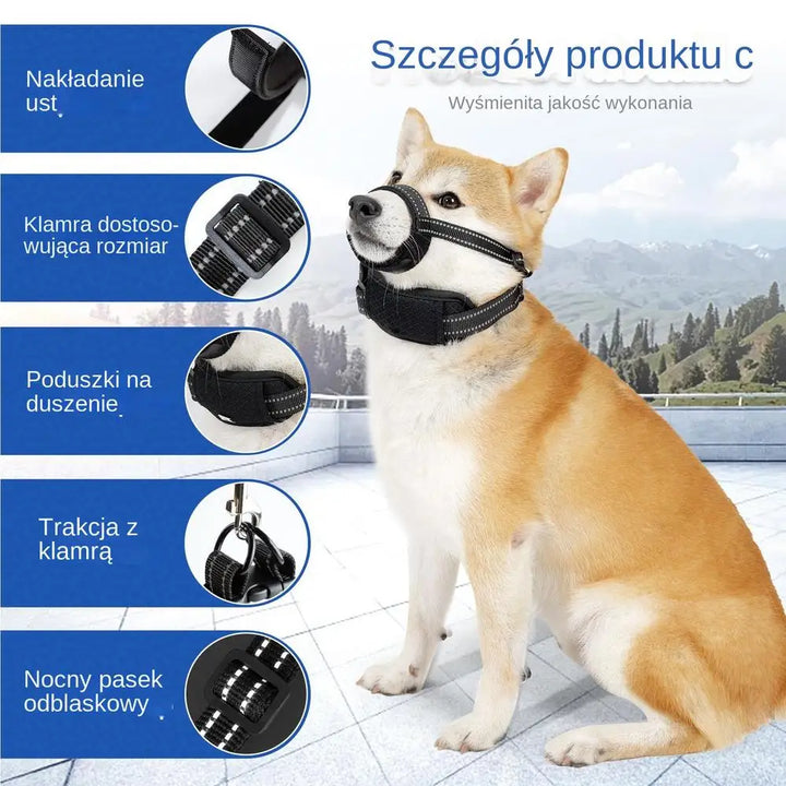 Muselière réfléchissante pour chien : sécurité nocturne & confort absolu