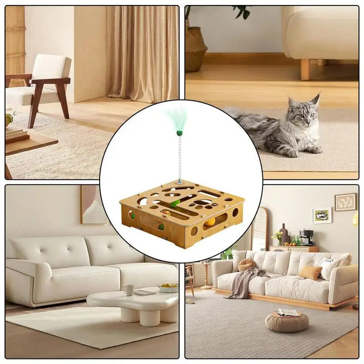 Jouet puzzle chat bois : éveil mental, jeu sans fin