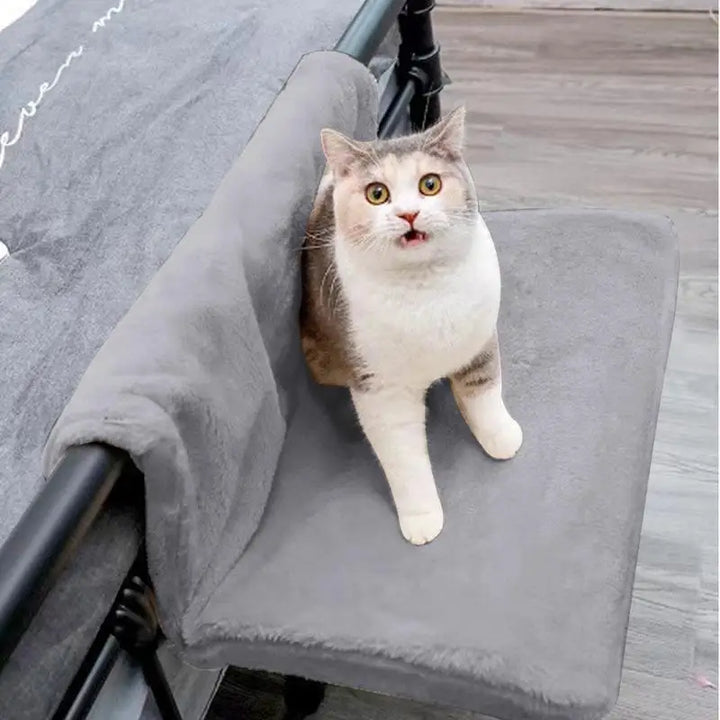 Hamac pour chat en flanelle et cadre en métal - HautePattes