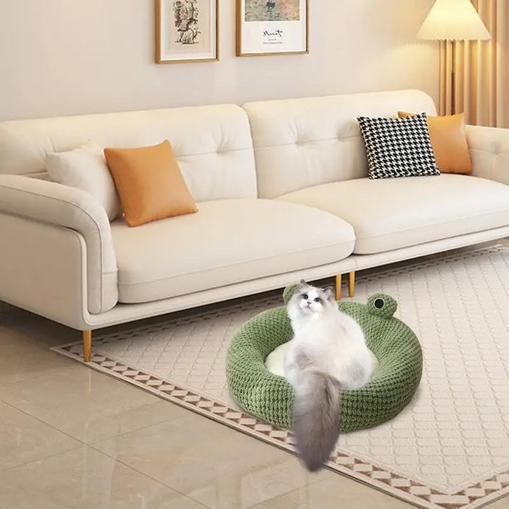 Panier pour Chat et Petit Chien – Design Grenouille Douillet - HautePattes