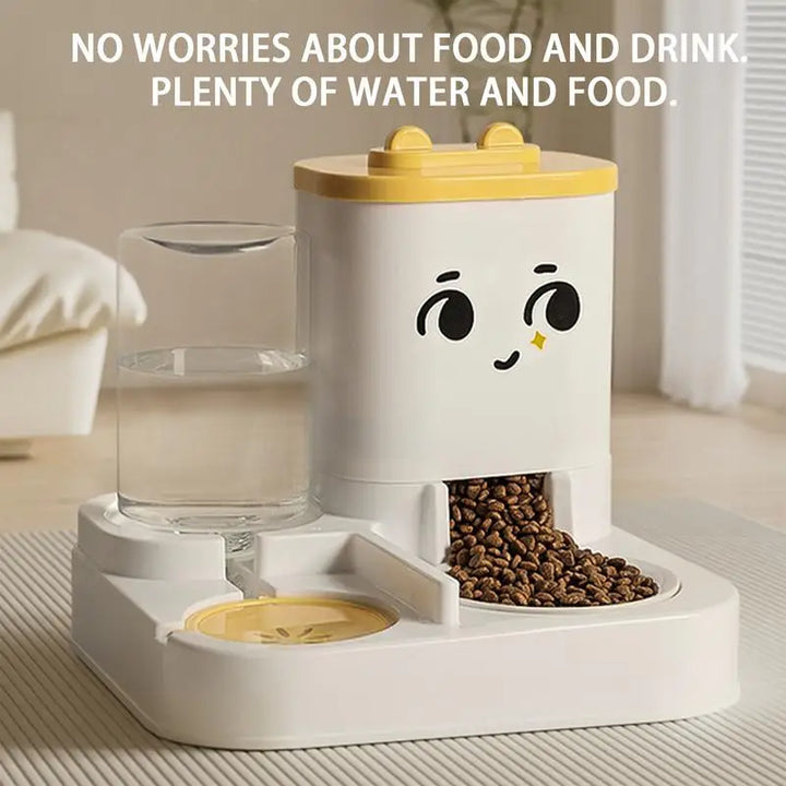 Distributeur automatique 2-en-1 d’eau et de nourriture pour chat - HautePattes