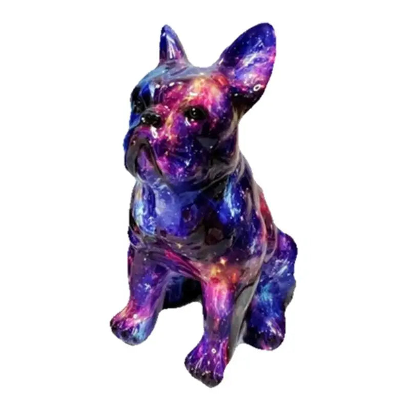 Statue de bouledogue en résine colorée - HautePattes