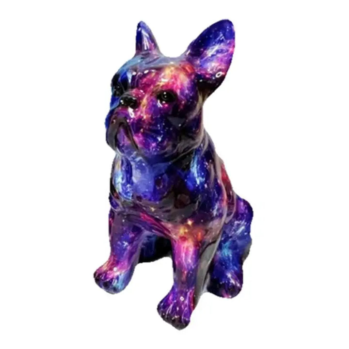 Statue de bouledogue en résine colorée - HautePattes