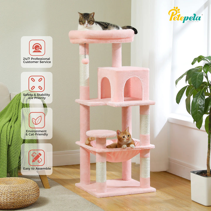 Tour cocon pour chats sensibles – Hamac & condo apaisants