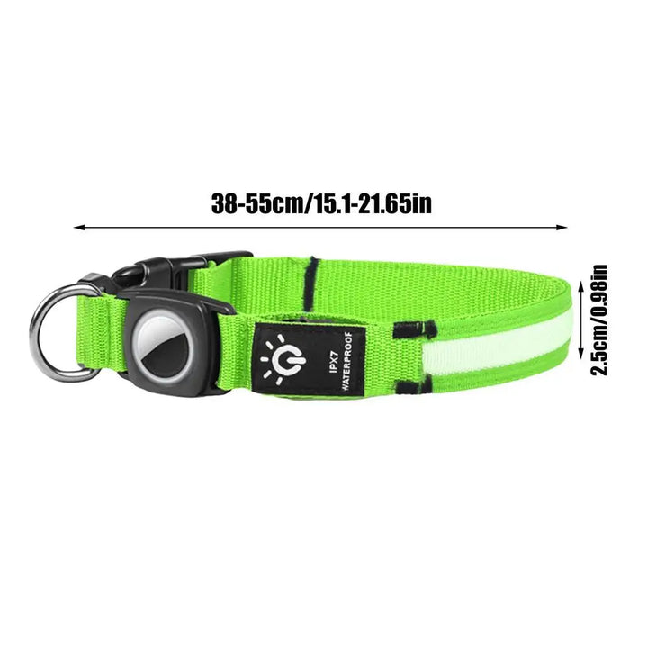 Collier lumineux chien AirTag : visible, localisable, rassurant de jour comme de nuit
