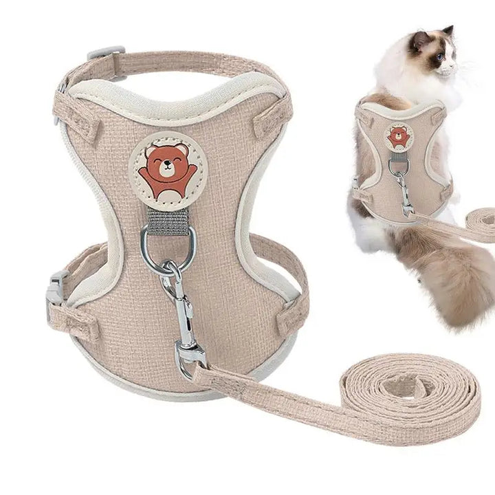 Harnais gilet chat et petit chien léger respirant et stylé