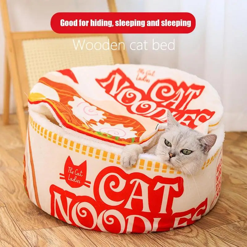 Lit nouilles ramen pour chat qui réchauffe le cœur et le corps