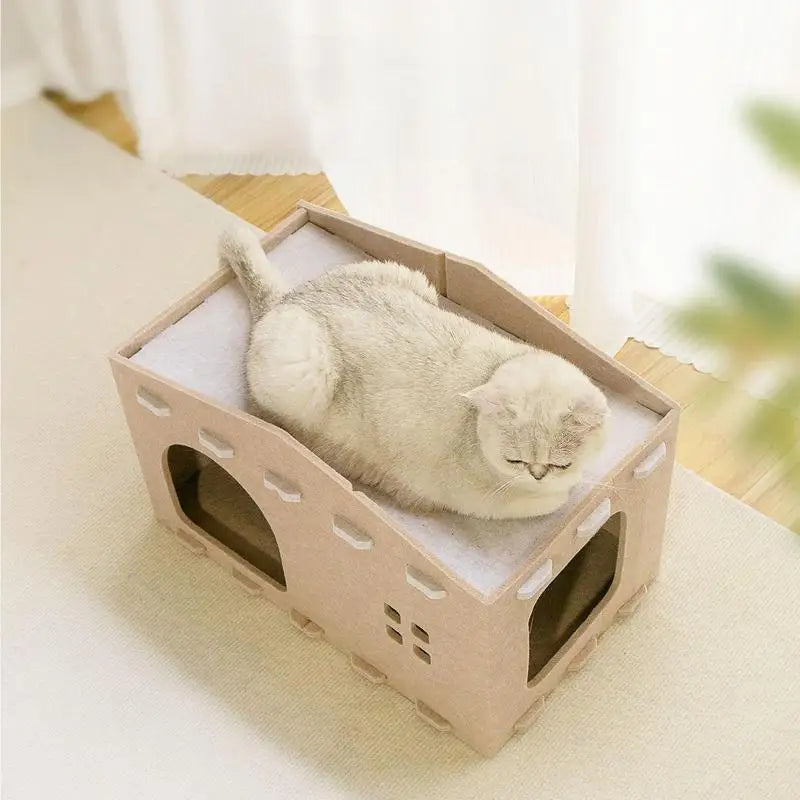 Lit double couche pour chat – cocon design et refuge secret