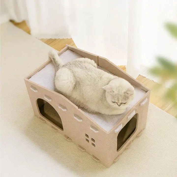 Lit double couche pour chat – cocon design et refuge secret