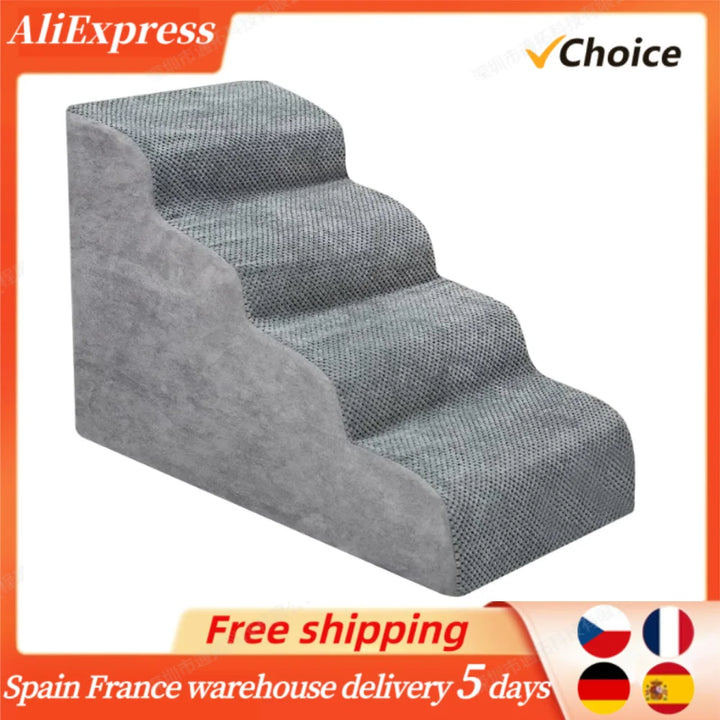 Escalier Premium pour Chien à 4 Marches en Mousse à Mémoire de Forme - HautePattes