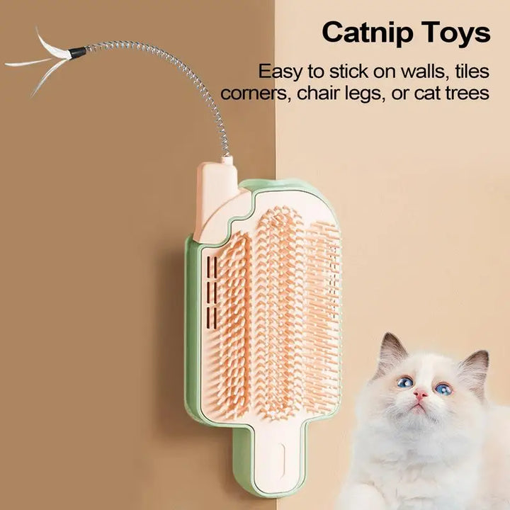 Brosse murale chat herbe à chat : détente autonome et coin bonheur