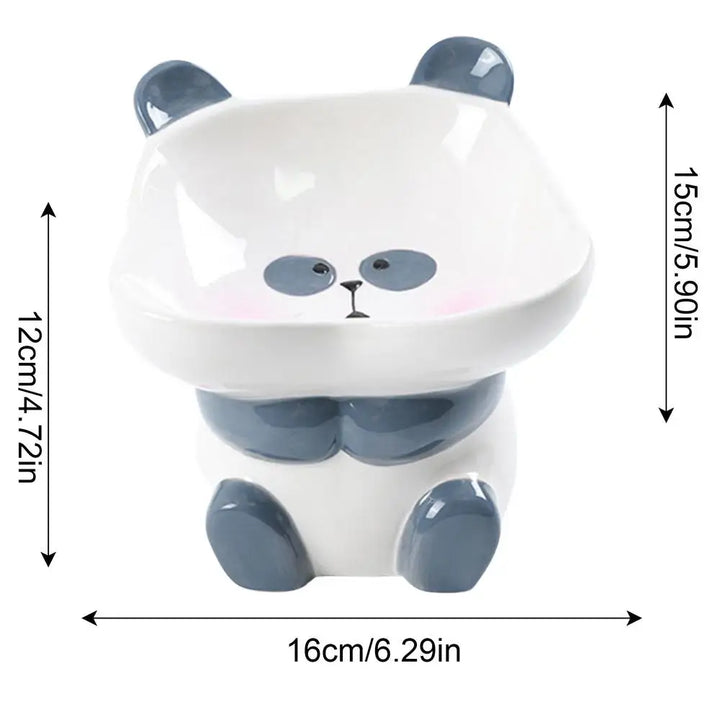 Gamelle surélevée et inclinée en céramique Panda - HautePattes