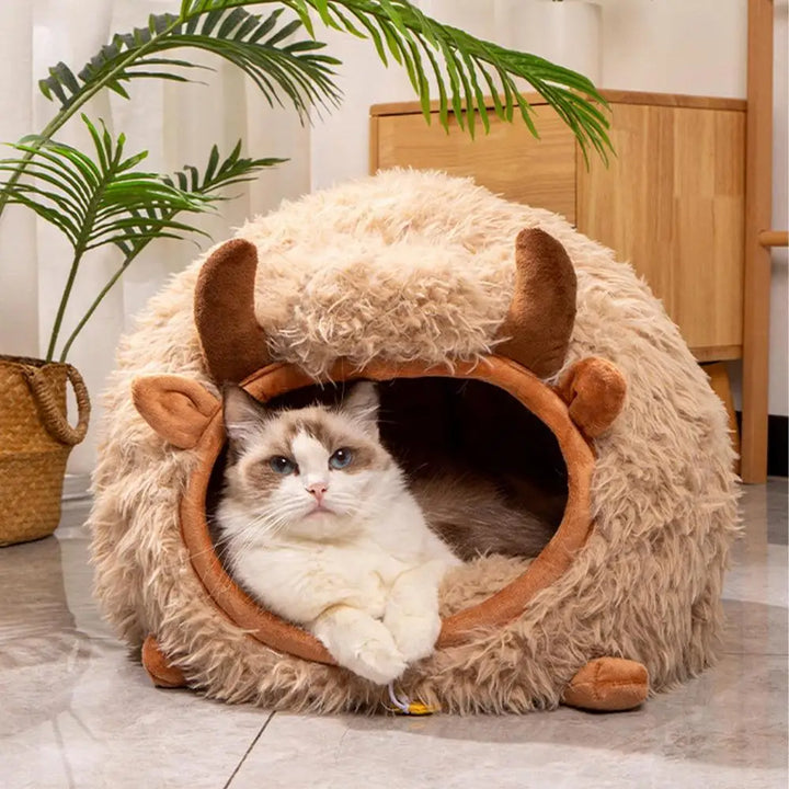 Niche pour chat d'intérieur en forme de Yak - HautePattes