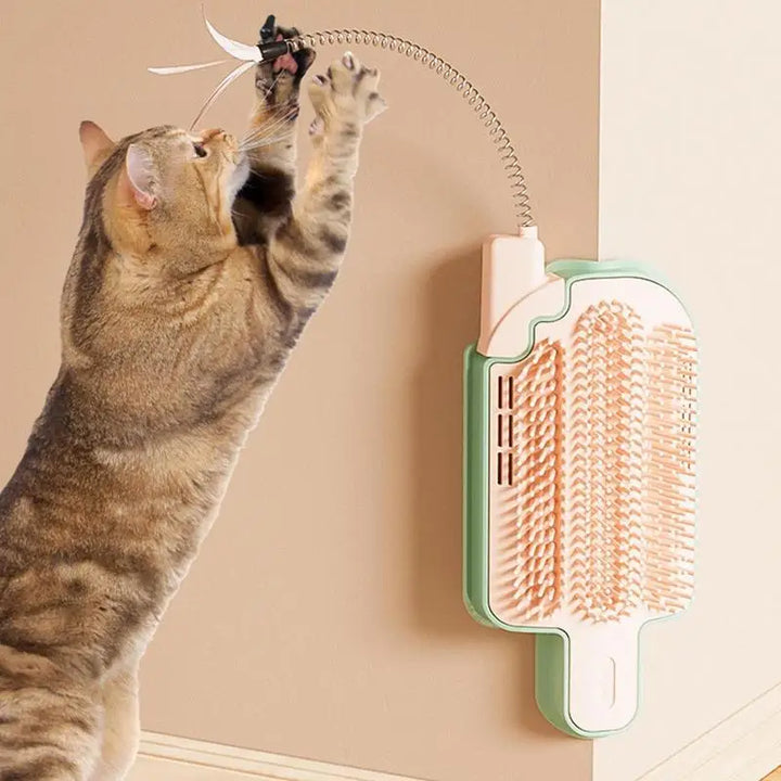 Brosse murale chat herbe à chat : détente autonome et coin bonheur