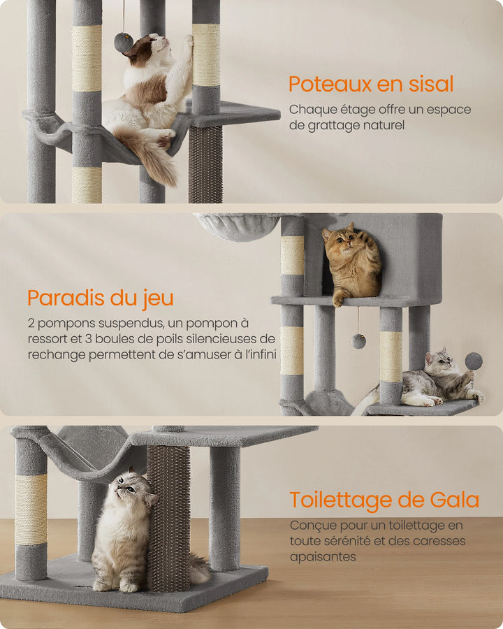 Arbre à chat 175 cm – Univers vertical pour chats épanouis
