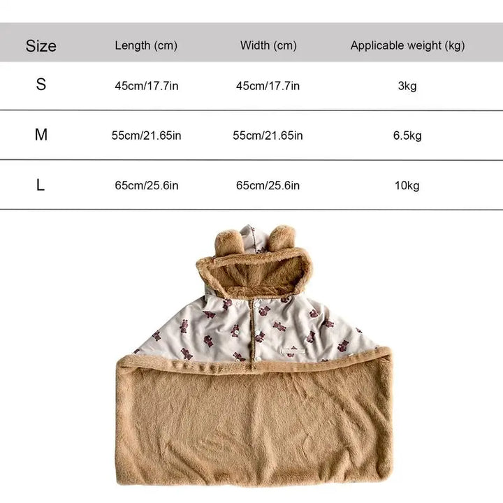 Couverture cape avec capuche pour animaux de compagnie - HautePattes