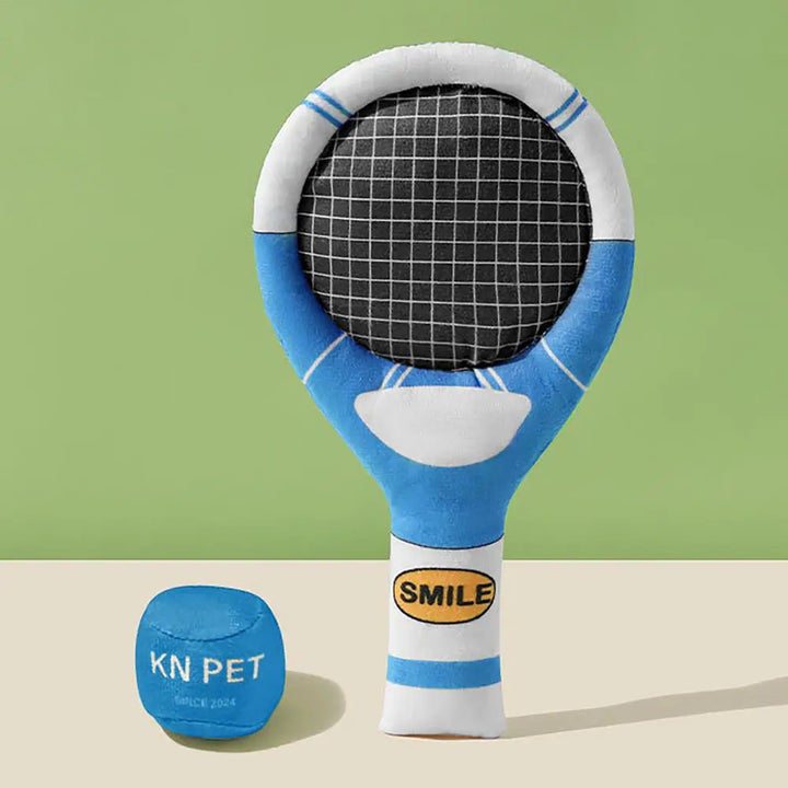🎾 Jouet à Mâcher en Peluche – Raquette Couineuse pour Chiens - HautePattes