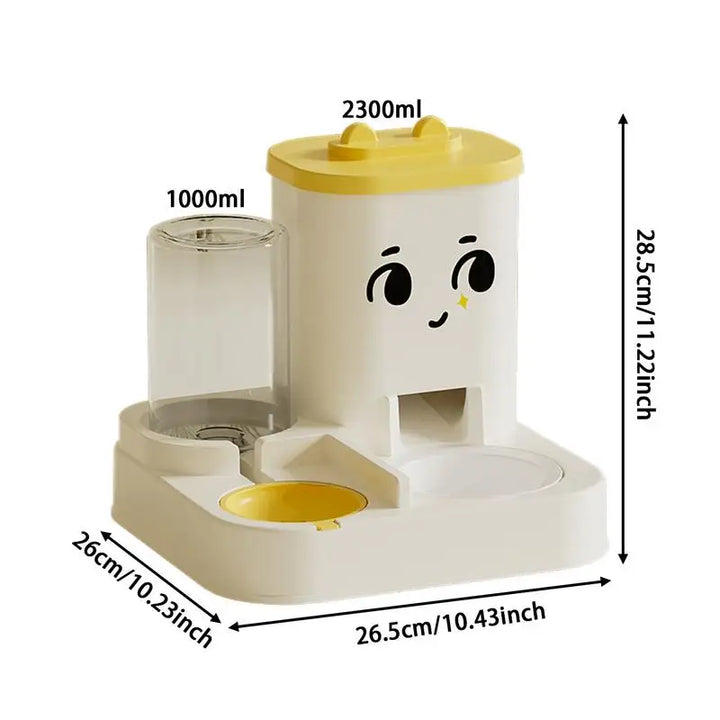 Distributeur automatique 2-en-1 d’eau et de nourriture pour chat - HautePattes