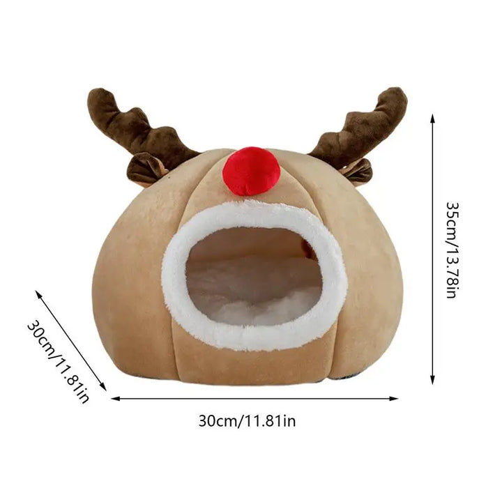 Lit de Noël pour chat en forme de tente douce et magique