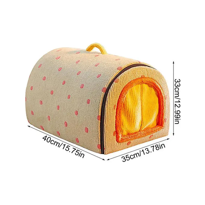 Niche cocon d’hiver pliable pour petits chiens et chats - HautePattes