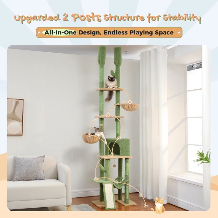 Arbre cactus 7 niveaux – Hamacs, condo & perchoir joyeux