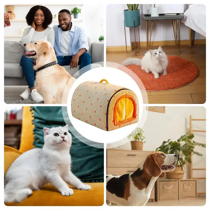 Niche cocon d’hiver pliable pour petits chiens et chats - HautePattes