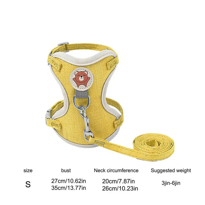 Harnais gilet chat et petit chien léger respirant et stylé