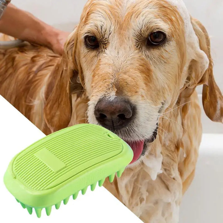 Brosse bain antidérapante chien : massage relaxant & prise sûre