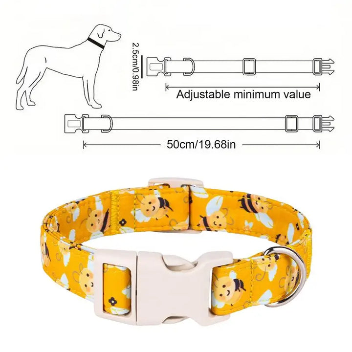 Collier chien coton jaune – Fun, confort et tendresse au cou