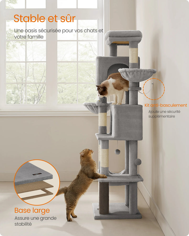 Arbre à chat 175 cm – Univers vertical pour chats épanouis
