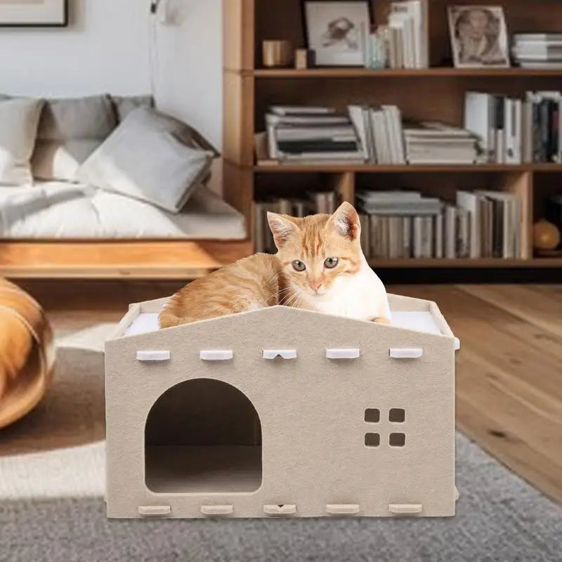 Lit double couche pour chat – cocon design et refuge secret