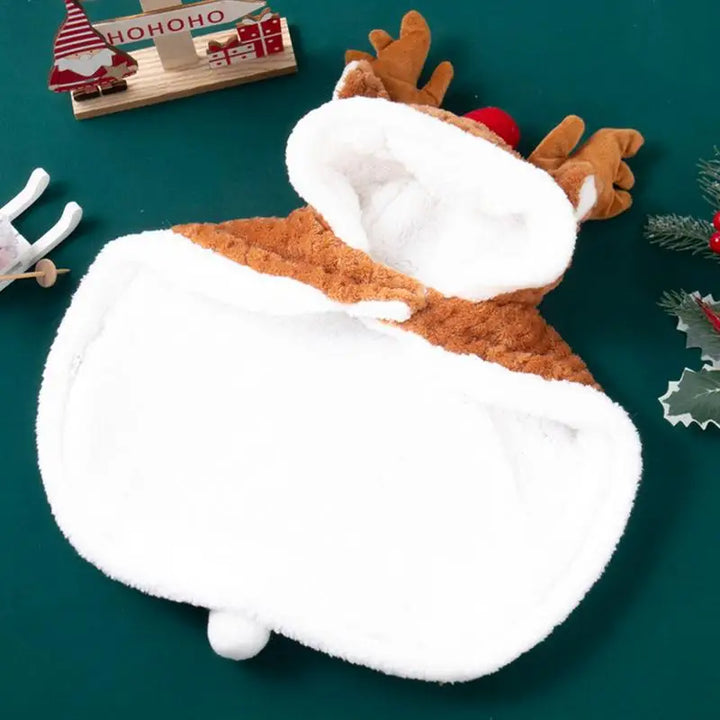 Cape de Noël renne – Déguisement doux pour chat ou petit chien