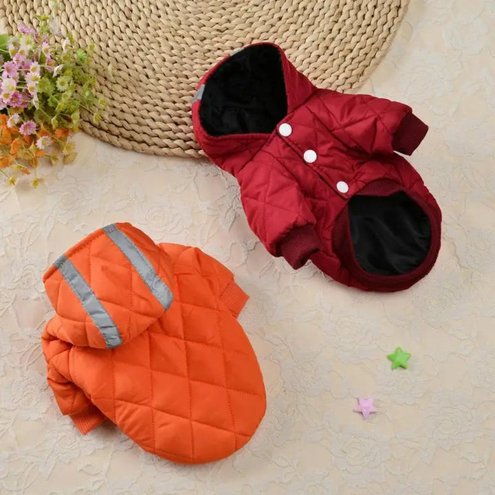 Manteau chaud avec bandes réfléchissantes pour chien courageux