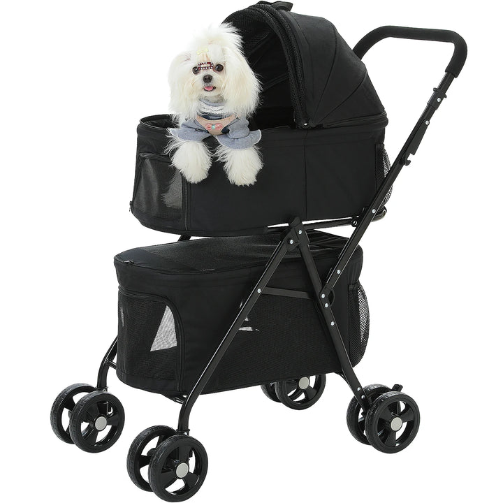 Poussette double pour petits chiens ou chats - HautePattes