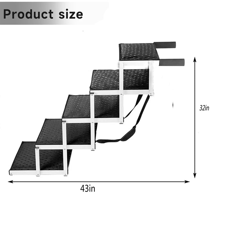 Escalier Premium en Alliage d'Aluminium Pliable à 5 Marches - HautePattes