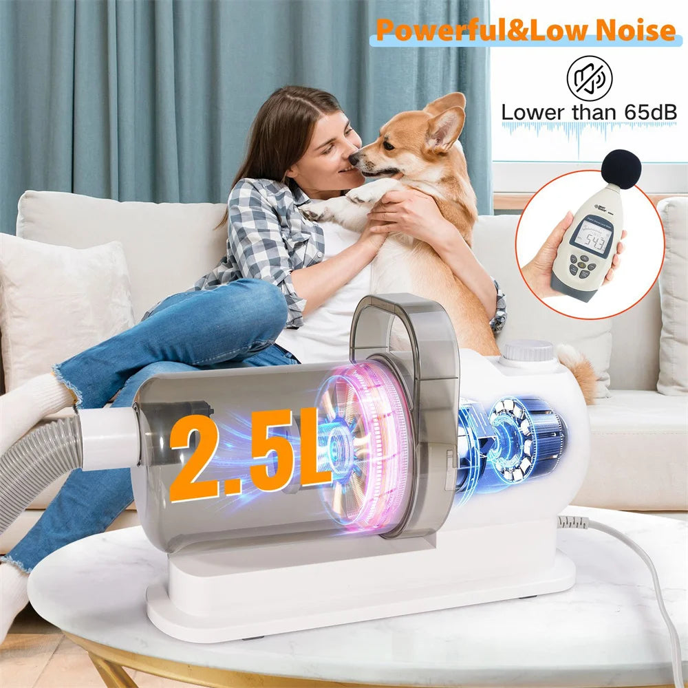 Kit de Toilettage Premium avec Aspirateur 10 kPa pour Chiens et Chats - HautePattes