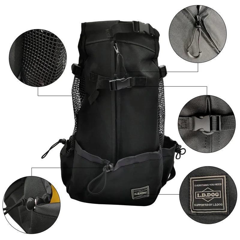 Sac à dos d'extérieur à Double épaule pour chien, sac de transport réfléchissant réglable pour chiens bouledogue français carlin, sac à dos de transport pour voyage - HautePattes