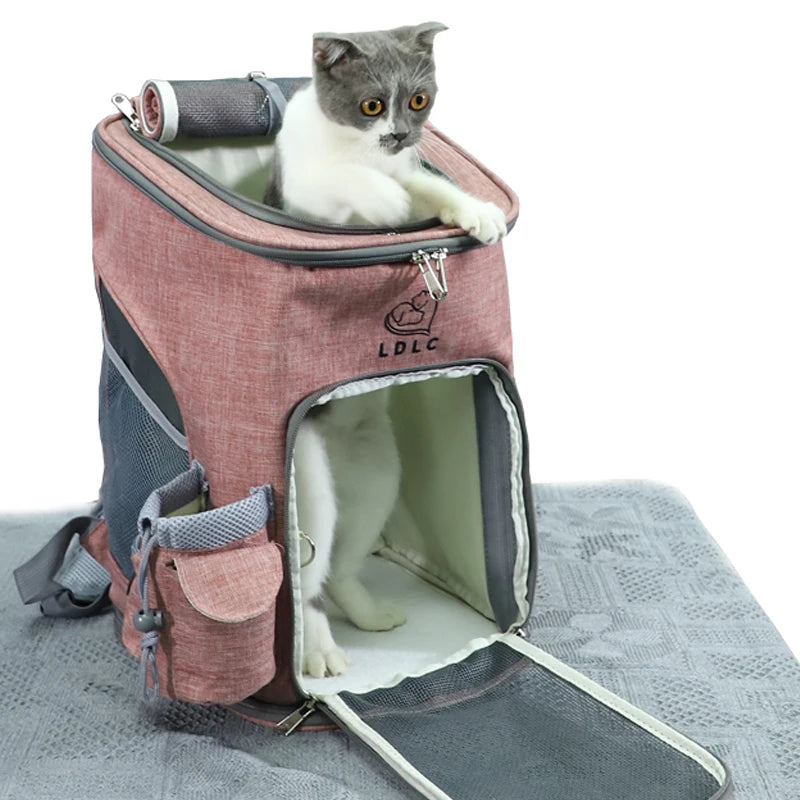 Sac à dos de transport pour animaux de compagnie, sac à bandoulière respirant pour voyage en plein air pour petits chiens et chats, emballage Portable, transport de fournitures pour animaux de compagnie - HautePattes