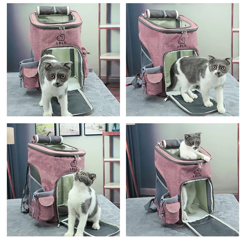 Sac à dos de transport pour animaux de compagnie, sac à bandoulière respirant pour voyage en plein air pour petits chiens et chats, emballage Portable, transport de fournitures pour animaux de compagnie - HautePattes